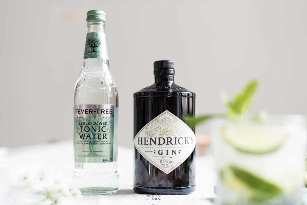 Gin tonic elderflower met limoen en munt